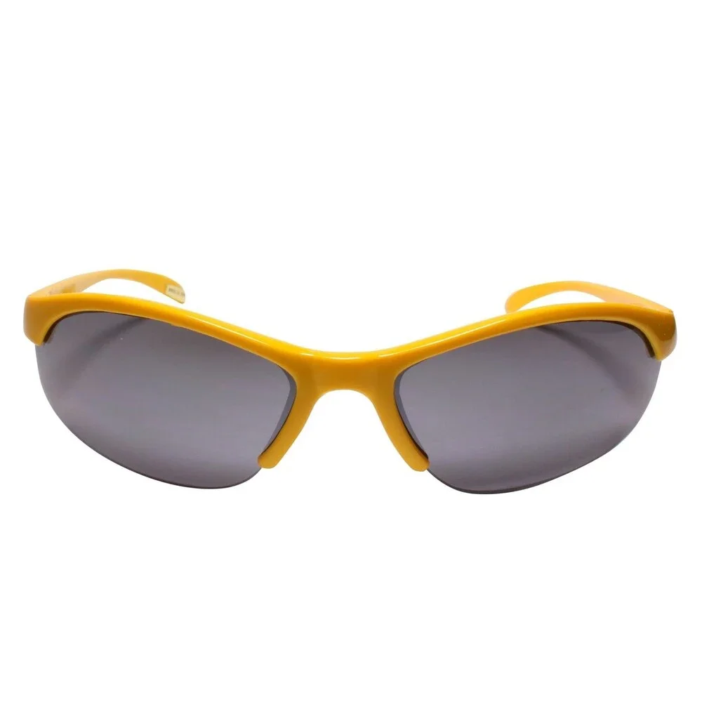 Motorcycle Riding Biker Lightweight Semi Rimless Yellow Wrap Sport Sunglasses